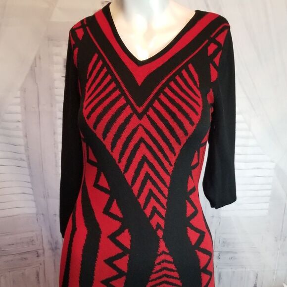 derek Heart Knit long S large dress red party - Picture 1 of 8